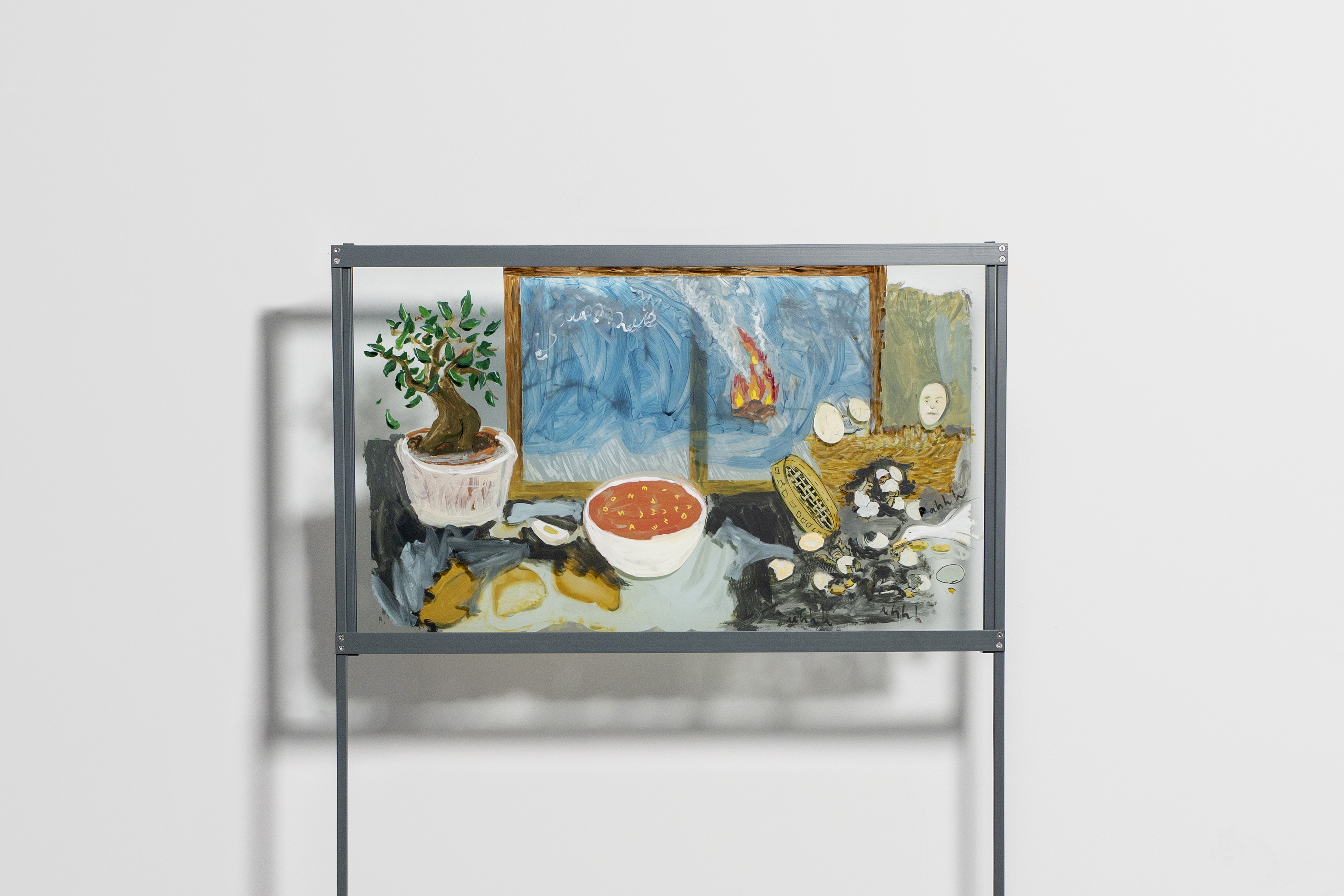 Winter, 2025, oil on glass, steel structure, 189x124x52cm📸 ©ArtWorks