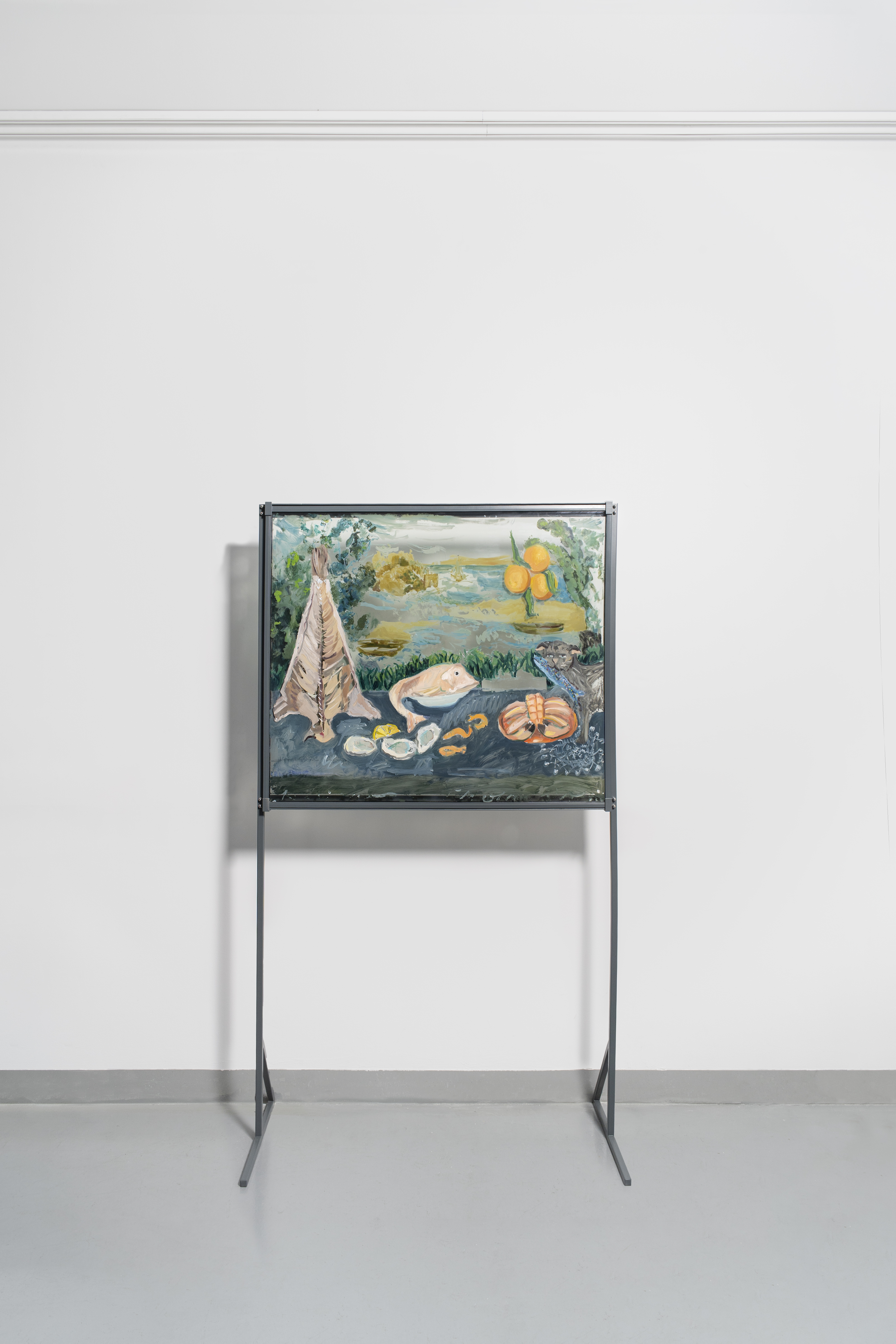 Spring, 2025, oil on glass, steel structure, 197x111x51cm 📸 ©ArtWorks