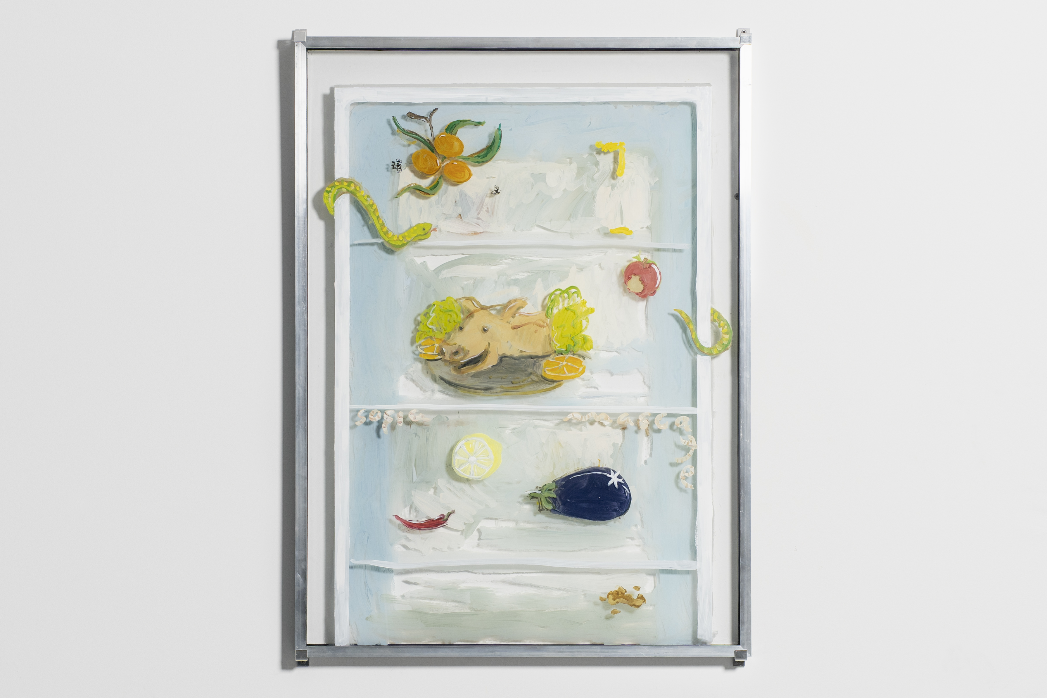 To Keep a Cool Head, 2025, oil on glass, aluminum frame, 110x90cm 📸 ©ArtWorks